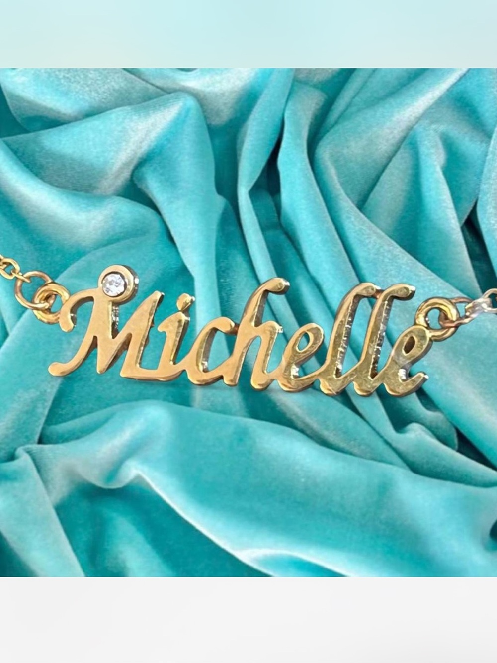 Michelle Personalized Nameplate Necklace in Gold